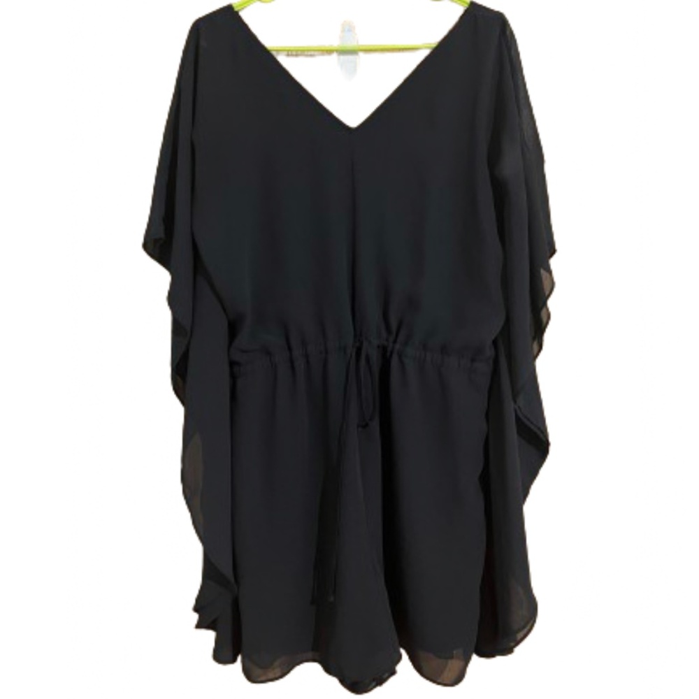 Charming Charlie Women’s Smocked Waisted Romper w/ Flutter Sleeves Sz-S